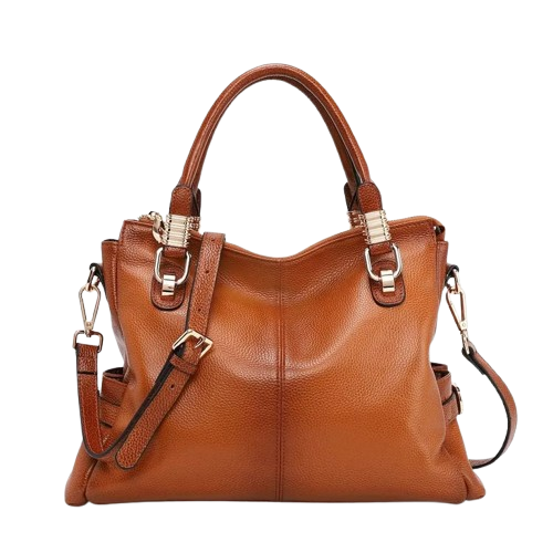 Cognac leather handbag